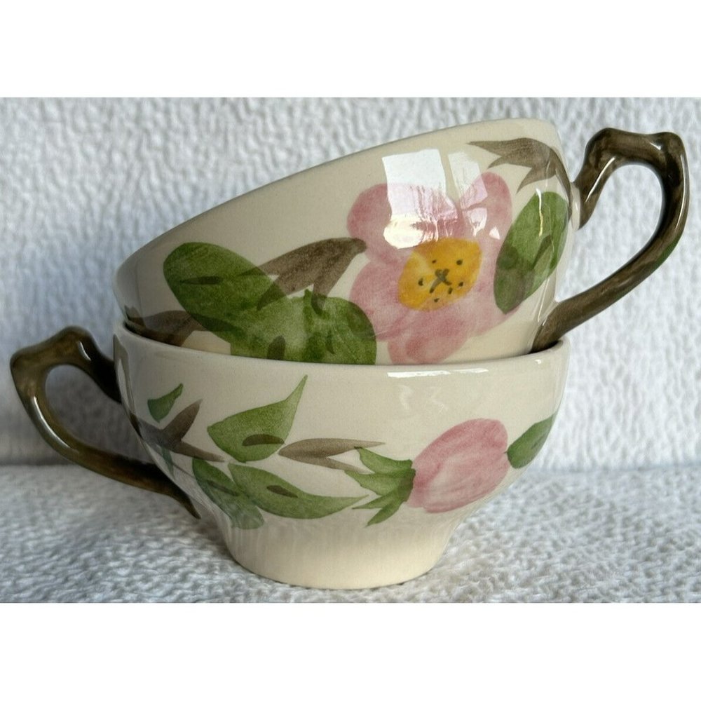 Vintage Franciscan Dinnerware (2) Desert Rose Coffee Cups Made In England EUC